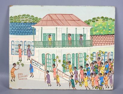 GARY DARCINVIL: ANimations de rue. Oil on...
