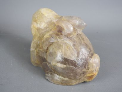 CHINA: Two rabbits in hard stone. H. 7 and...
