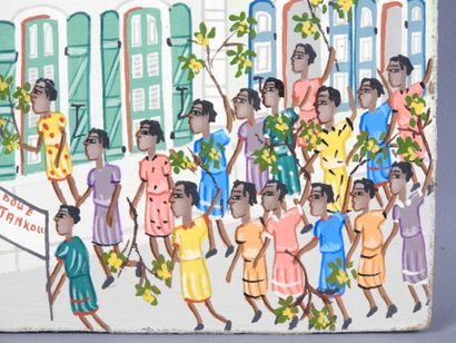 GARY DARCINVIL: ANimations de rue. Oil on...
