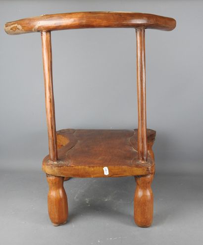 Ivory Coast - DAN : Wooden chair with brown...