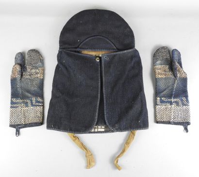 JAPAN: Sashiko fireman's hood and gloves...
