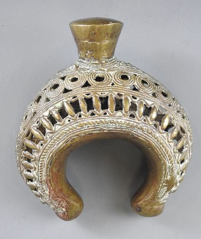 BAMOUN: Old copper alloy bracelet with openwork...