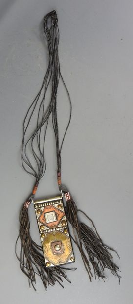 TOUAREG: Rectangular talisman in copper,...