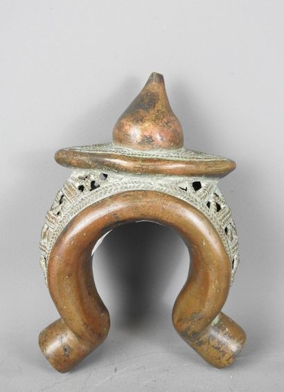 BAMOUN: Copper alloy bracelet with openwork...