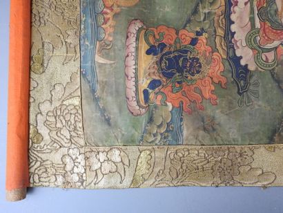 TIBET: Tangka - tempera depicting Avalokiteshvara....