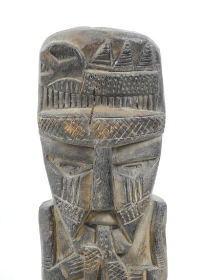 SOUTH AMERICA: Musician, wood sculpture....
