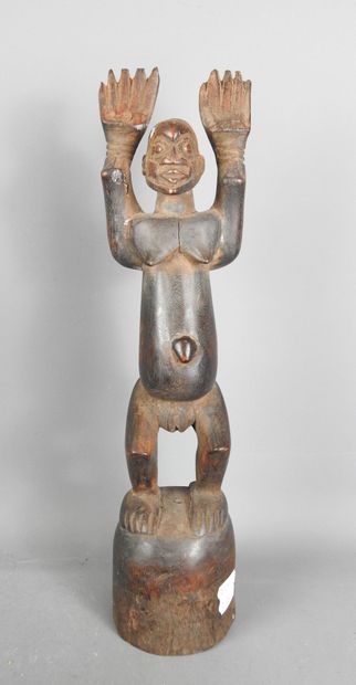 CONGO: Wooden statuette of a standing figure...