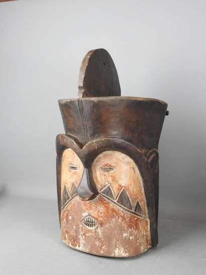 NIGERIA: Wood and pigment mask depicting...