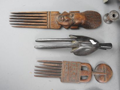 AFRICA: Large lot of wood carvings including...