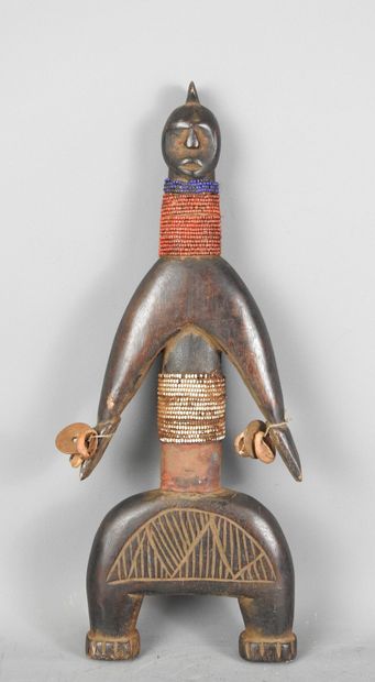 NAMJI - Cameroon: Wooden doll with brown...