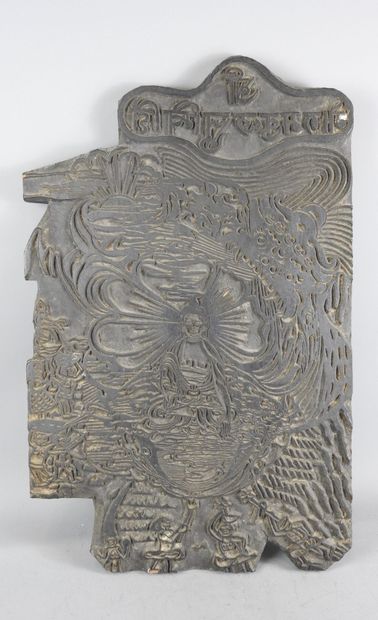 TIBET: xylographic board used to print prayers...