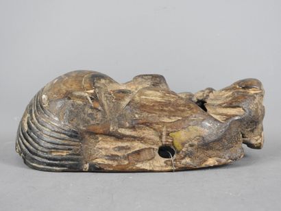 TERAIL, Nepal : Carved wooden dance mask....