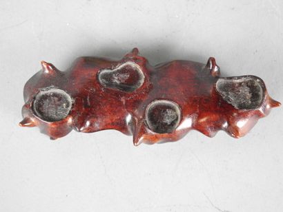 CHINA: Pair of jadeite stone chimeras on...