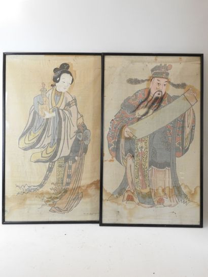 CHINA: couple of dignitaries. Two painted...
