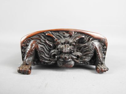 CHINA: Wooden openwork box with dragons,...