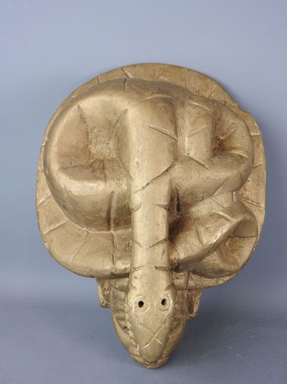 Ivory Coast: Gilded wood sculpture of a human...