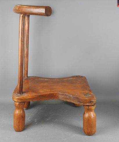Ivory Coast - DAN : Wooden chair with brown...