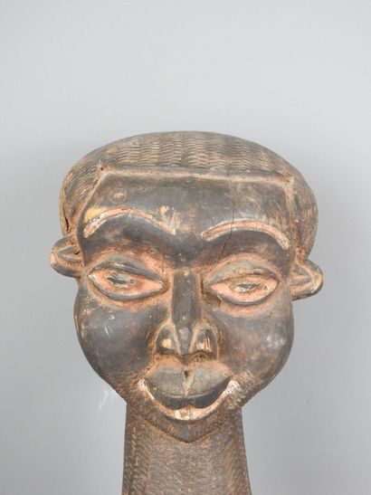 AFRICA: Bust of a man in wood with brown...
