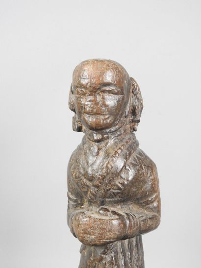 INDE : Statue de divinité debout. Bois. H....