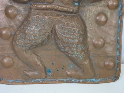 SOUTH EAST ASIA: copper PLAQUE with repoussé...