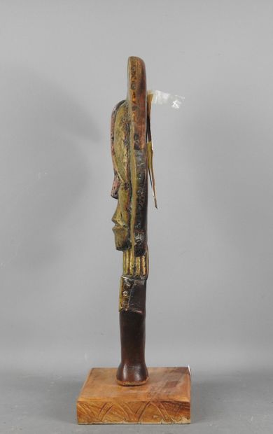 GABON - Kota: Wooden and red and yellow copper...