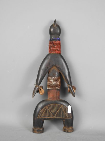 NAMJI - Cameroon: Wooden doll with brown...