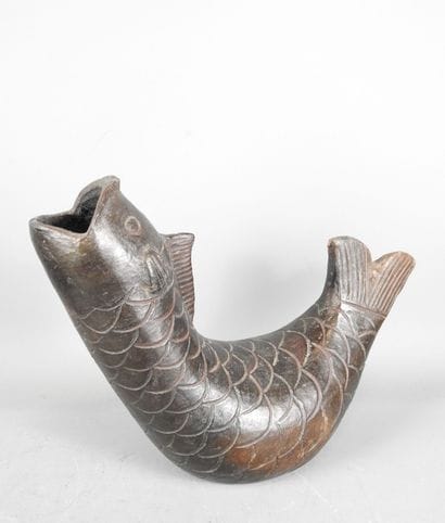 AMERIQUE DU SUD : Vase en forme de poisson,...