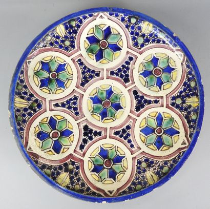 MAROC - FES : Plat « Ghotar » en faïence...