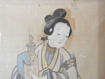 CHINA: couple of dignitaries. Two painted...