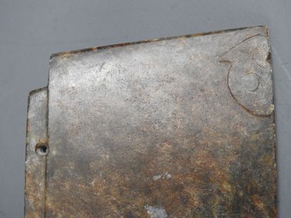 CHINA: Finely carved hardstone axe plate....