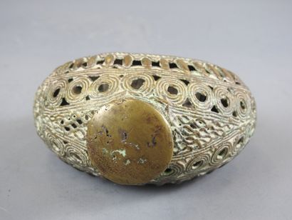 BAMOUN: Old copper alloy bracelet with openwork...