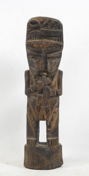 SOUTH AMERICA: Musician, wood sculpture....