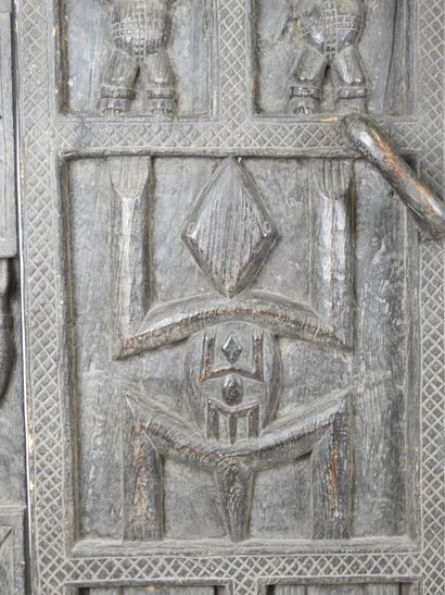 GABON - Fang people: Framed door in dark...