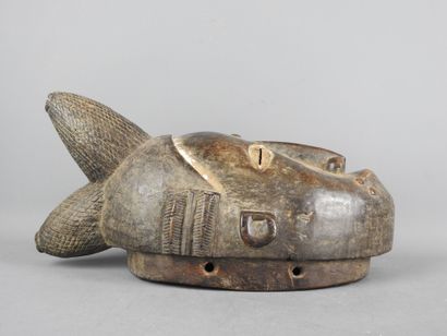 Baule Ivory Coast. Dance mask featuring a...