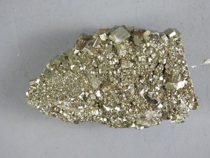 Block of pyrite with well-formed octahedral...