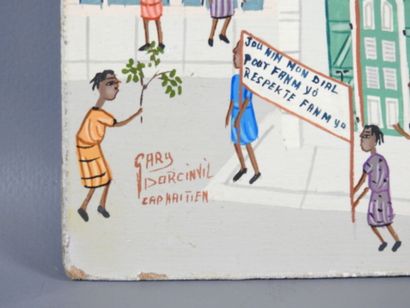 GARY DARCINVIL: ANimations de rue. Oil on...