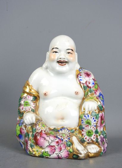 Chine.
Bouddha rieur en porcelaine à décor...