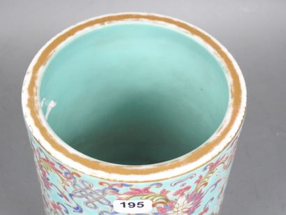 CHINA: Turquoise porcelain brush pot. Daoguang...