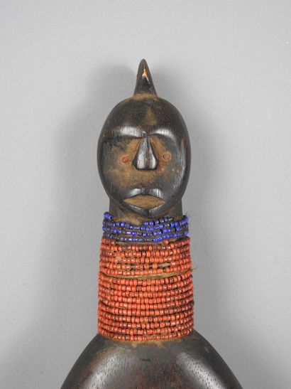 NAMJI - Cameroon: Wooden doll with brown...