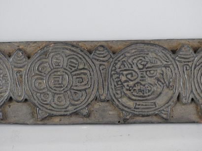 TIBET: Wooden xylographic board used to print...
