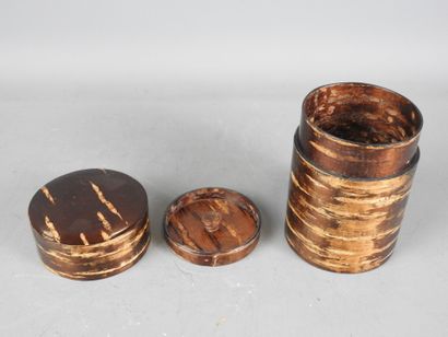 ASIA: Two small tripod burners in bronze...