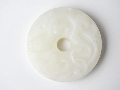 CHINA: Jade bi disc. Diam. 6 cm