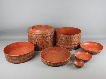 BIRMANIA: Large and beautiful lacquered bamboo...