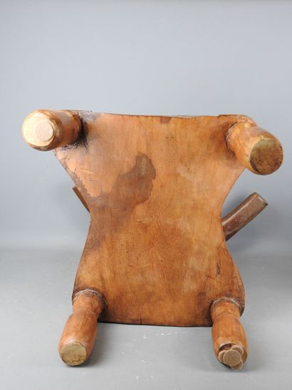 Ivory Coast - DAN : Wooden chair with brown...