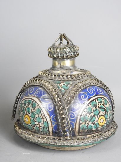 FES, Morocco.
Polychrome earthenware, silver-plated...
