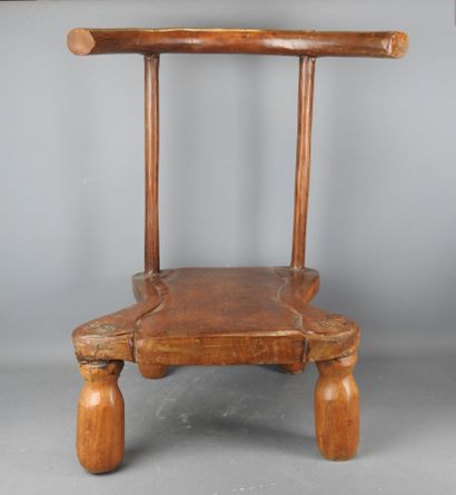 Ivory Coast - DAN : Wooden chair with brown...