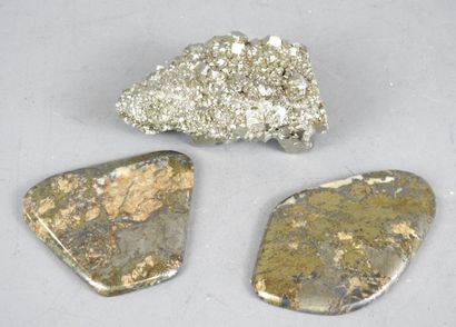 Block of pyrite with well-formed octahedral...
