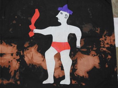 FANTI, Ghana. 
Textile, decorated with applied...