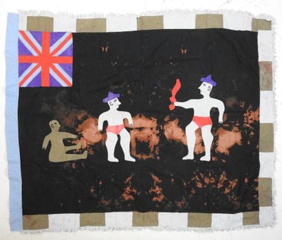FANTI, Ghana. 
Textile, decorated with applied...