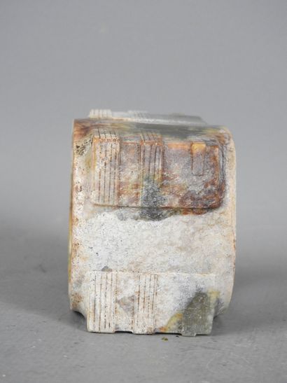 CHINA: Veined carved stone napkin ring Diam...